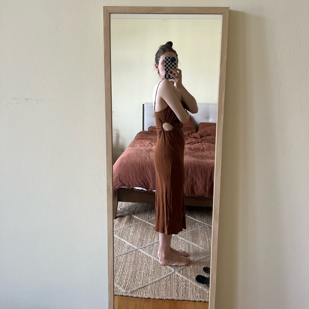 Zara linen cut out dress